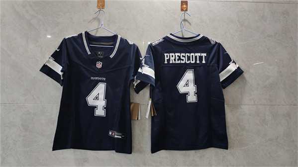 Women%27s Dallas Cowboys #4 Dak Prescott Navy 2023 F.U.S.E. Limited Stitched Jersey->women nfl jersey->Women Jersey